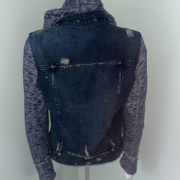 Free People Knit Hooded Jean Jacket - Picture 6 of 8